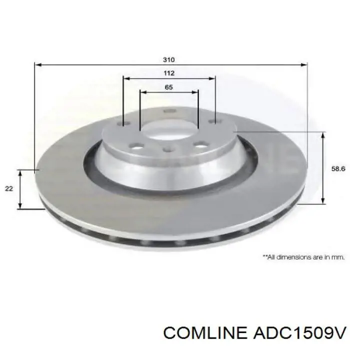 Тормоз дисковый передний Comline ADC1509V цена, от 36.89 USD