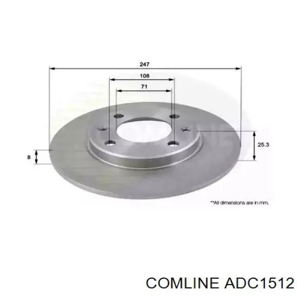 ADC1512 Comline диск тормозной задний