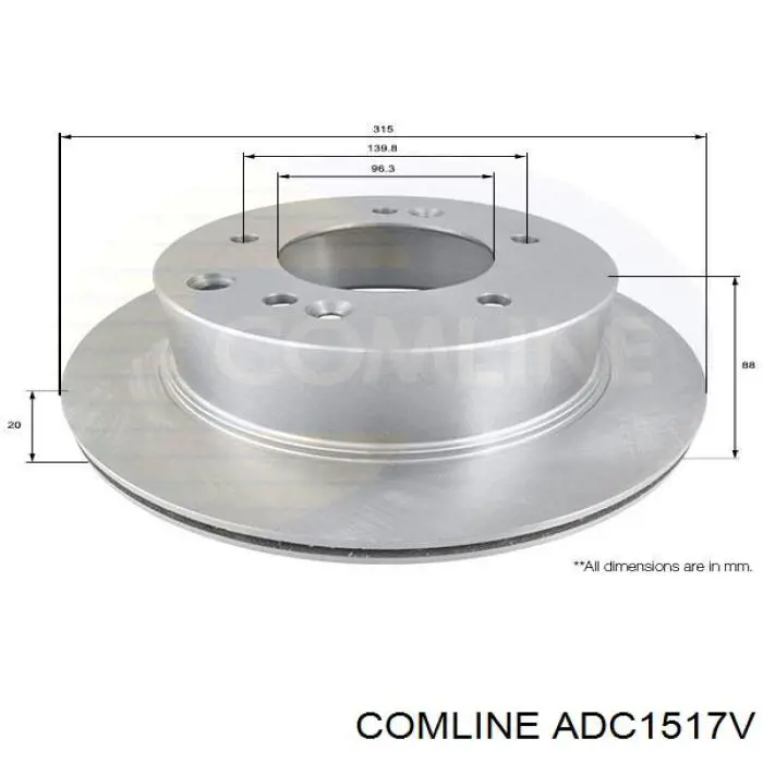 Передний тормозной диск Comline ADC1517V