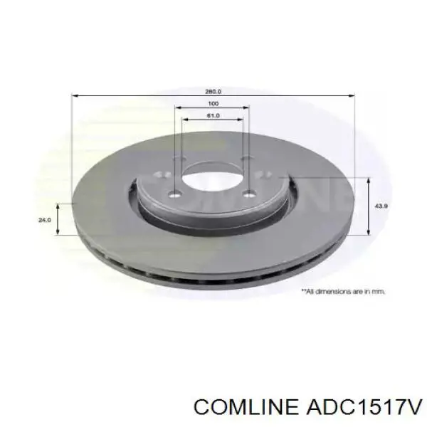 Передние тормозные диски ADC1517V Comline