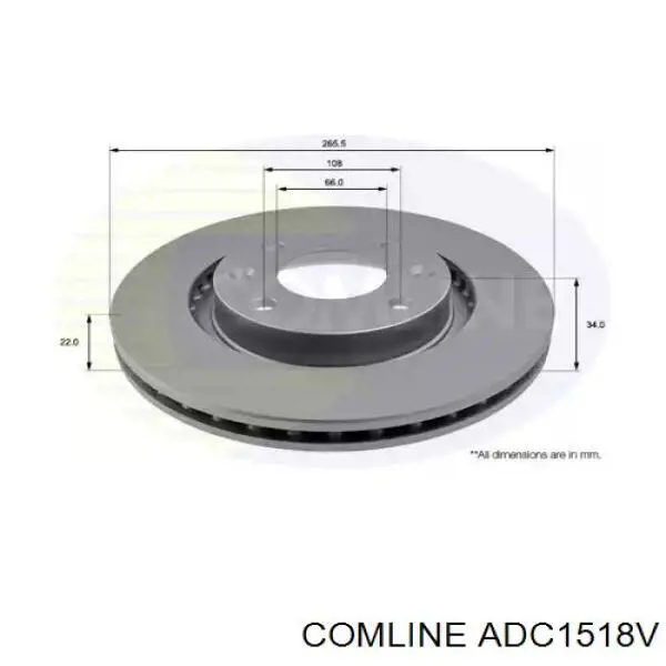 ADC1518V Comline Диск тормозной передний