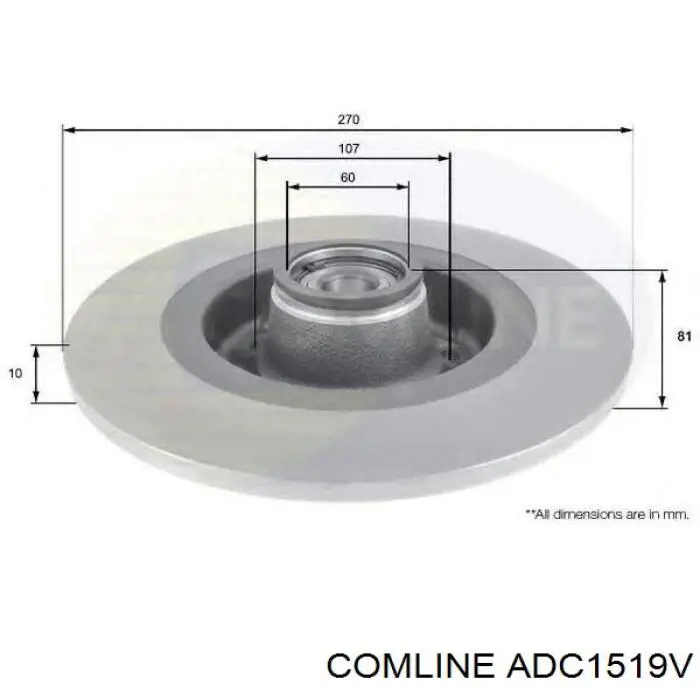 Тормоз дисковый передний Comline ADC1519V цена, от 34.86 USD