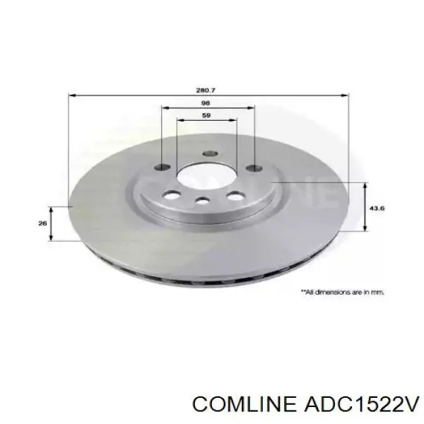 Передние тормозные диски ADC1522V Comline