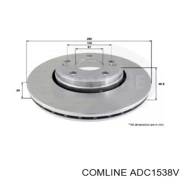 Передние тормозные диски ADC1538V Comline