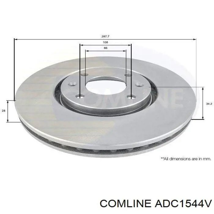 Передние тормозные диски ADC1544V Comline