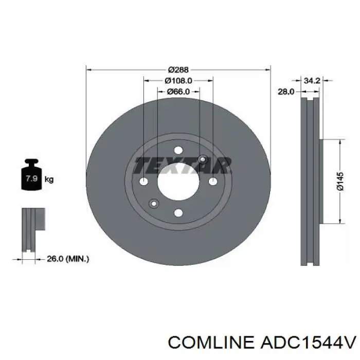 Купить ADC1544V Comline Ротор тормозной