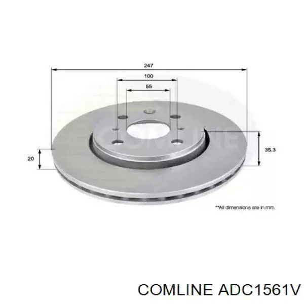 ADC1561V Comline передние тормозные диски