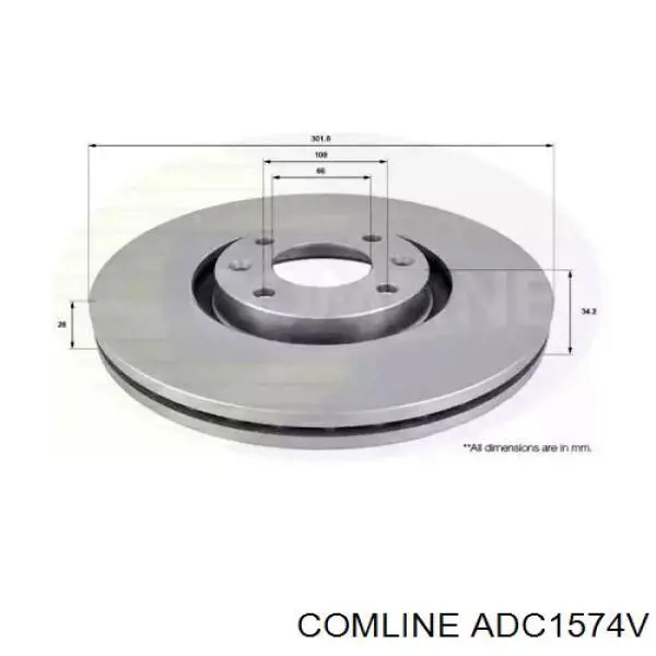 ADC1574V Comline диск тормозной передний