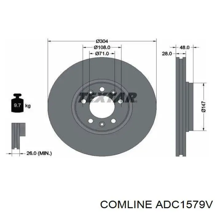 Передние тормозные диски ADC1579V Comline