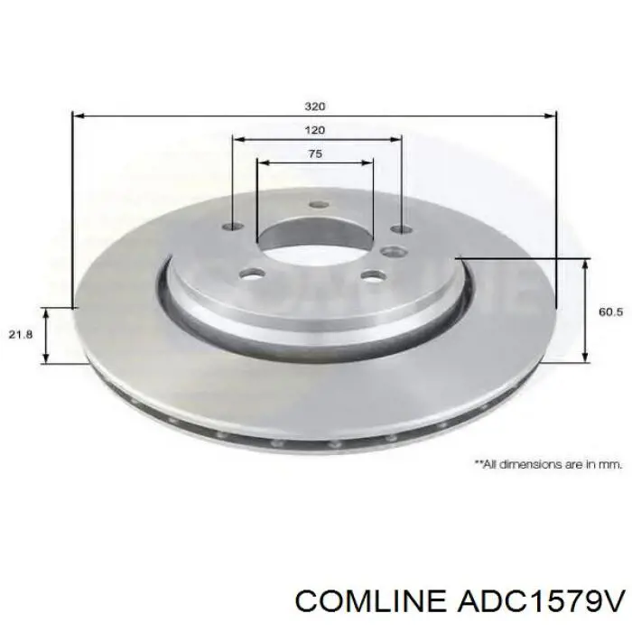Тормоз дисковый передний Comline ADC1579V цена, от 50.44 USD