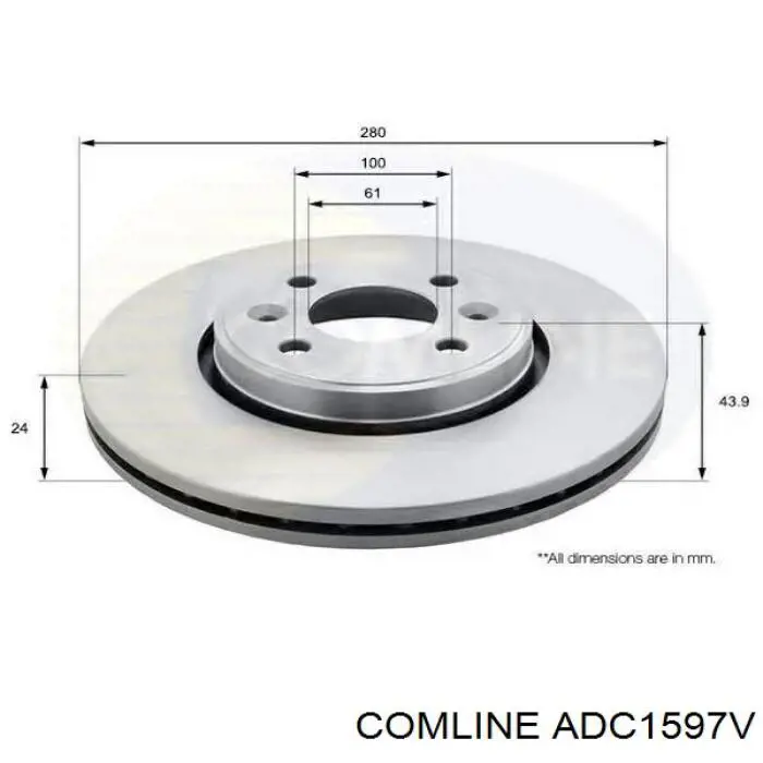 Передние тормозные диски ADC1597V Comline
