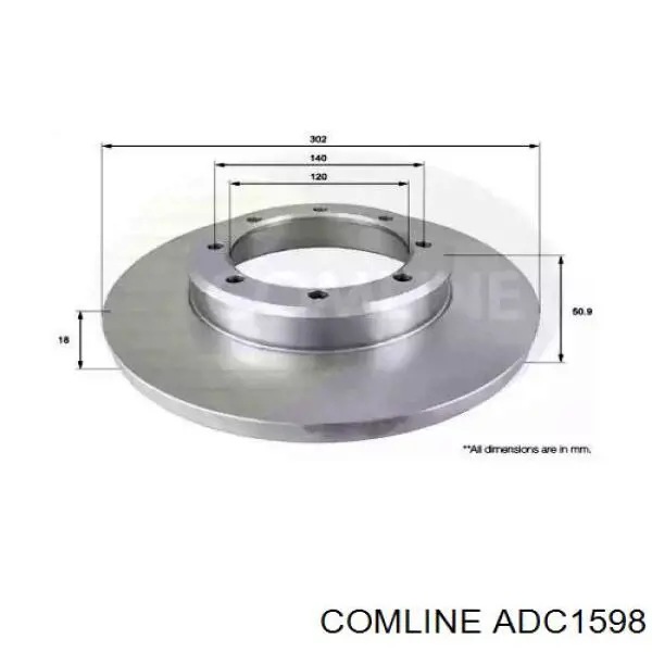 ADC1598 Comline disco do freio traseiro