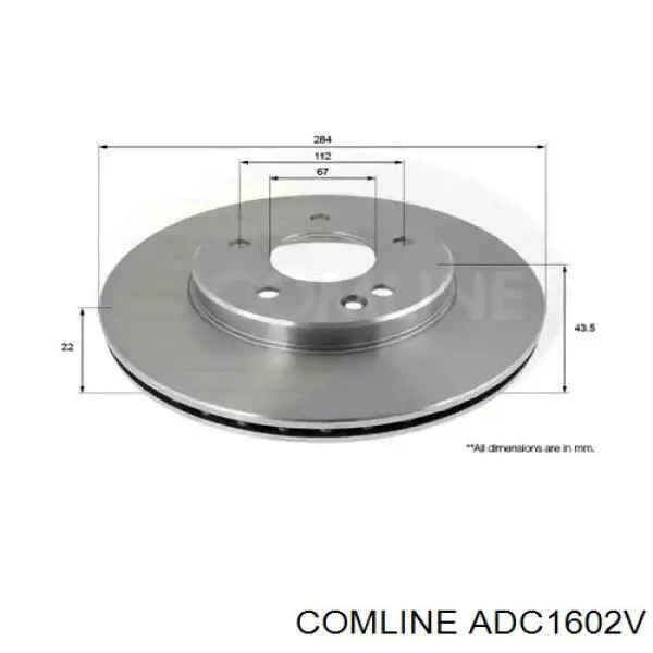 Передние тормозные диски ADC1602V Comline