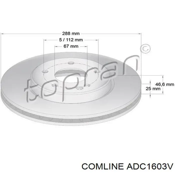 Передние тормозные диски ADC1603V Comline