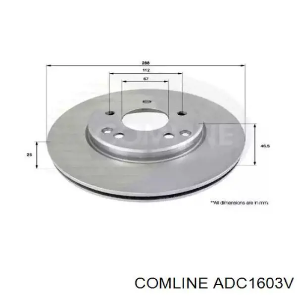 ADC1603V Comline disco do freio dianteiro