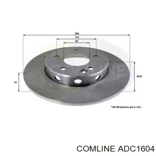 Передние тормозные диски ADC1604 Comline