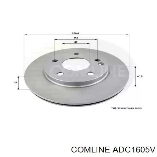 Передние тормозные диски ADC1605V Comline