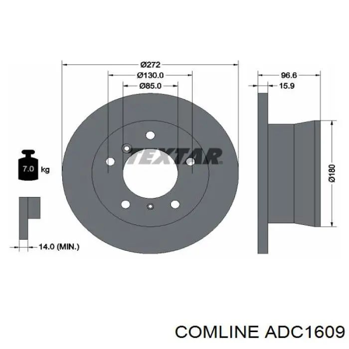 Купить ADC1609 Comline Диск тормозной задний