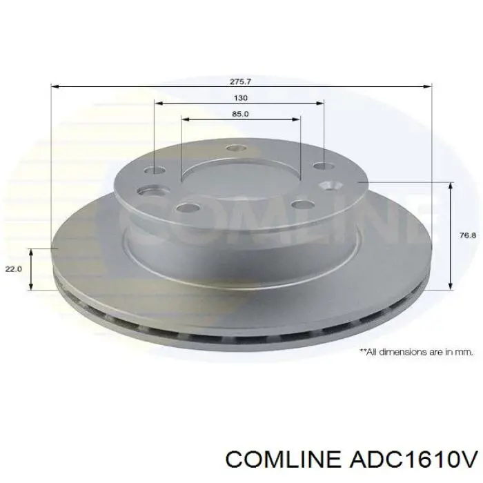 ADC1610V Comline disco do freio dianteiro