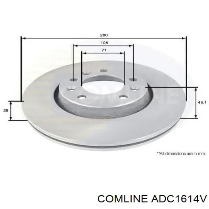 Задний дисковый тормоз Comline ADC1614V