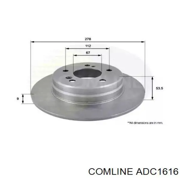 Тормозные диски ADC1616 Comline