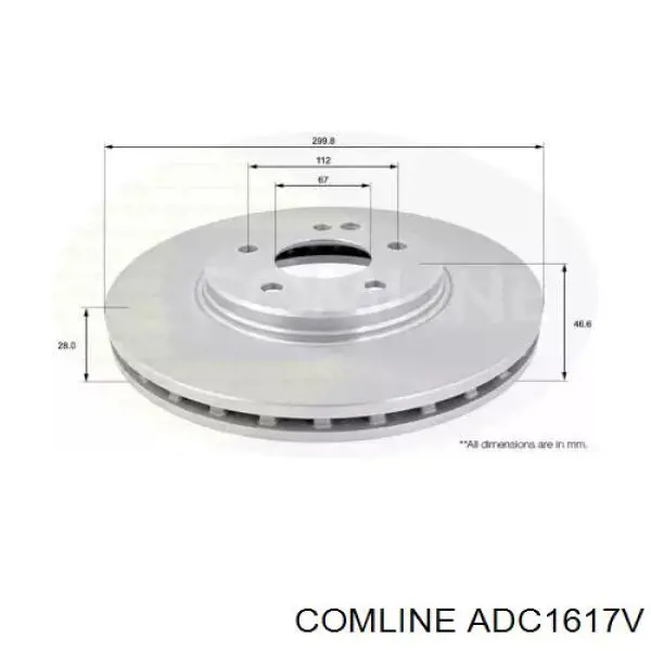 ADC1617V Comline диск тормозной передний