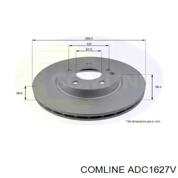 ADC1627V Comline disco do freio dianteiro