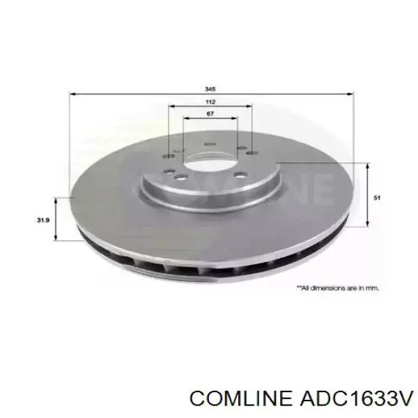 Передние тормозные диски ADC1633V Comline