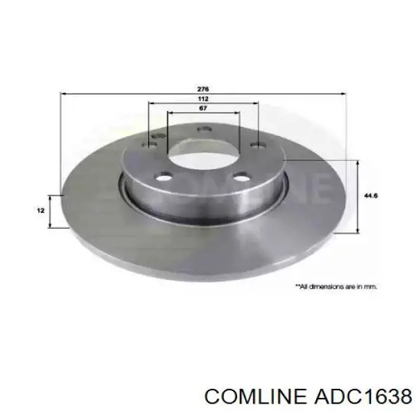 ADC1638 Comline диск тормозной передний