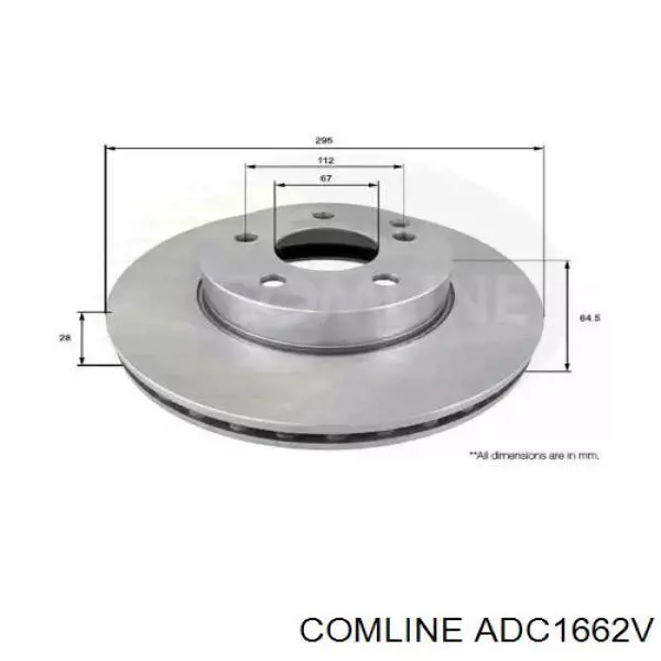 Передние тормозные диски ADC1662V Comline