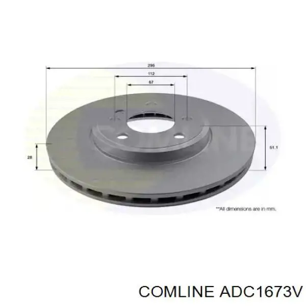 Передние тормозные диски ADC1673V Comline