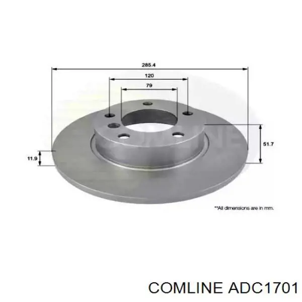 ADC1701 Comline диск тормозной передний