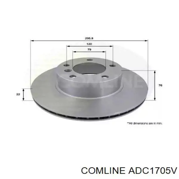 ADC1705V Comline Диск тормозной передний