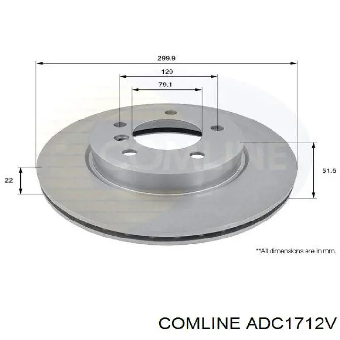 ADC1712V Comline диск тормозной передний
