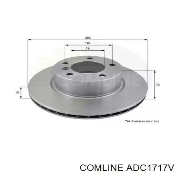 ADC1717V Comline disco do freio dianteiro