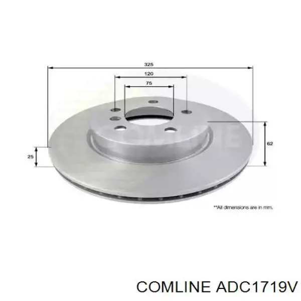 Передние тормозные диски ADC1719V Comline