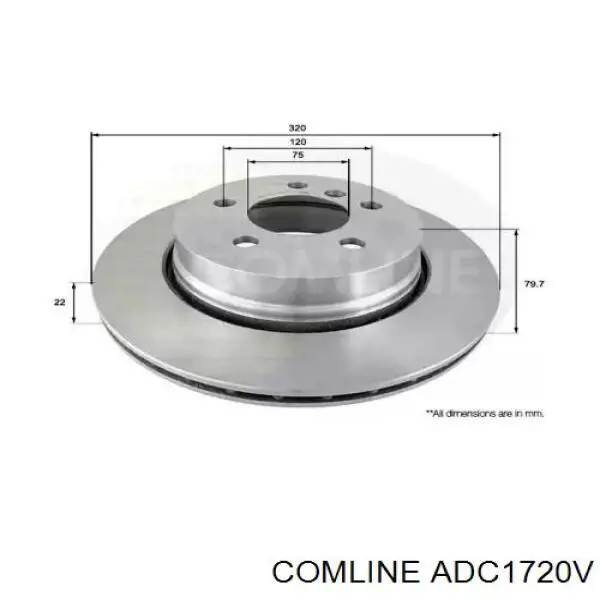 ADC1720V Comline диск тормозной задний
