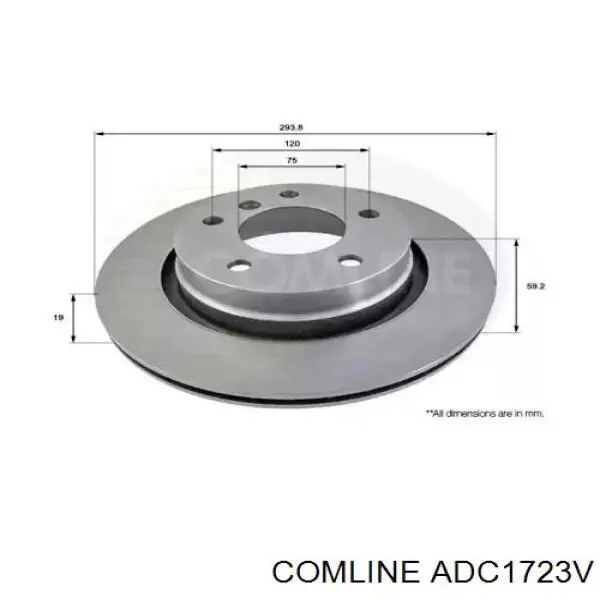 ADC1723V Comline диск тормозной задний