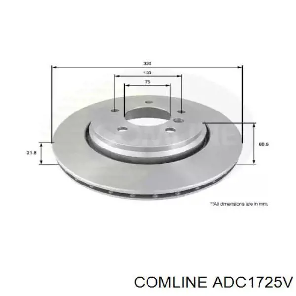 ADC1725V Comline диск тормозной задний