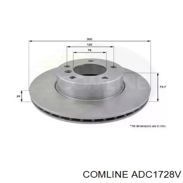 ADC1728V Comline диск тормозной передний