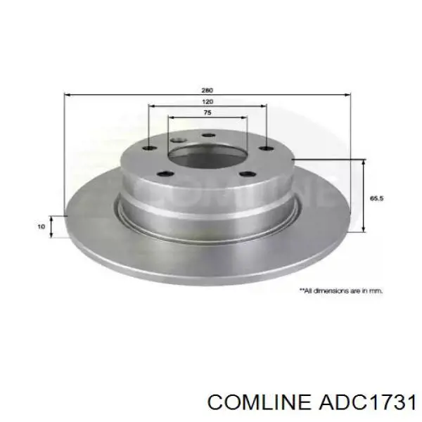 ADC1731 Comline диск тормозной задний