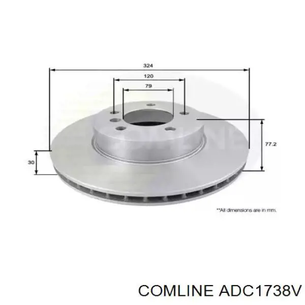 Передние тормозные диски ADC1738V Comline