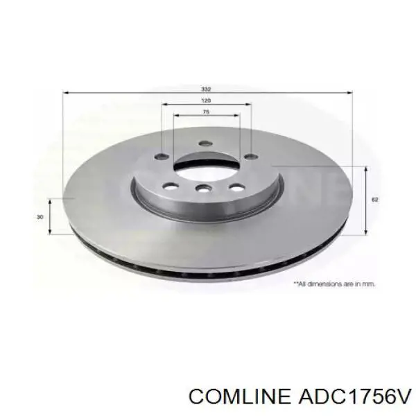 Передние тормозные диски ADC1756V Comline