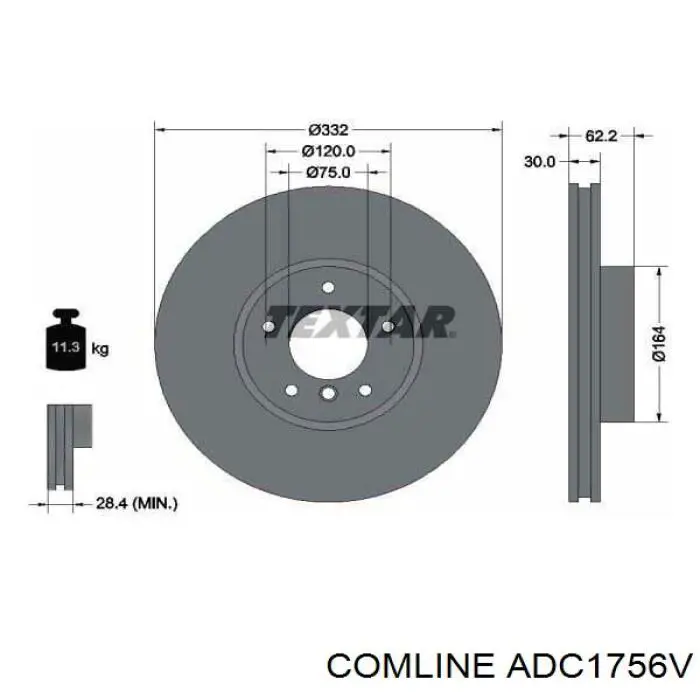 Купить ADC1756V Comline Ротор тормозной