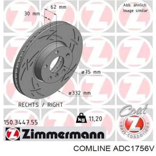 Купить ADC1756V Comline Ротор тормозной
