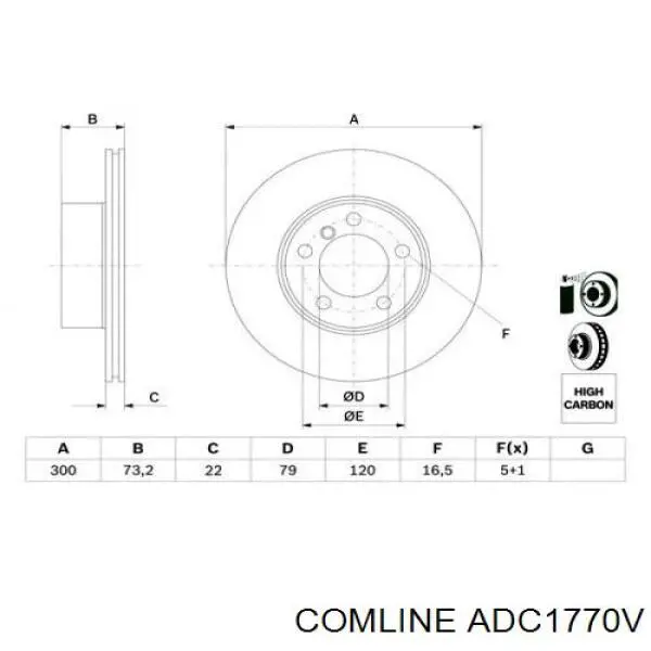 Купить ADC1770V Comline Ротор тормозной
