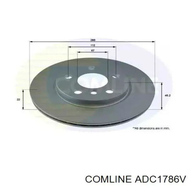 ADC1786V Comline disco do freio dianteiro