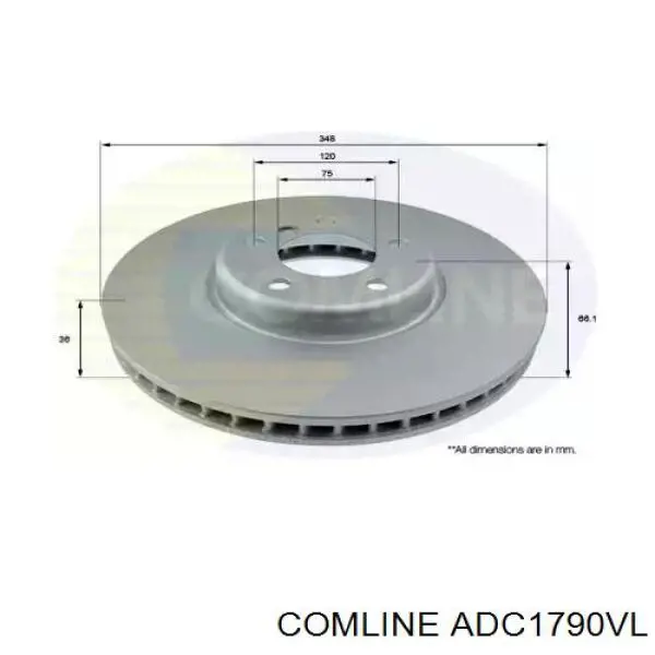 Передние тормозные диски ADC1790VL Comline