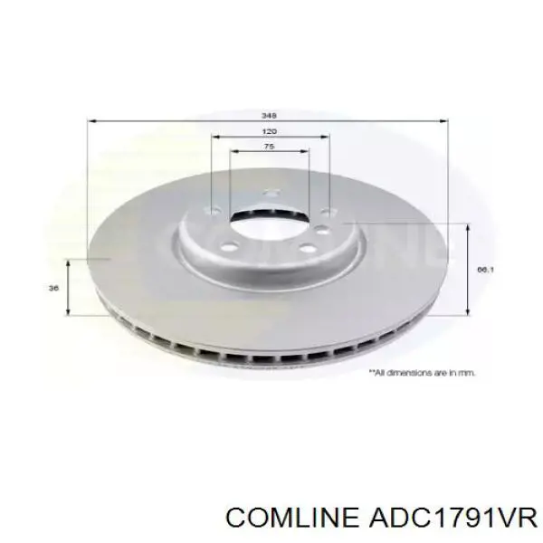 Передние тормозные диски ADC1791VR Comline