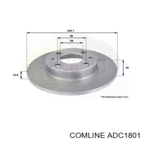 ADC1801 Comline диск тормозной задний